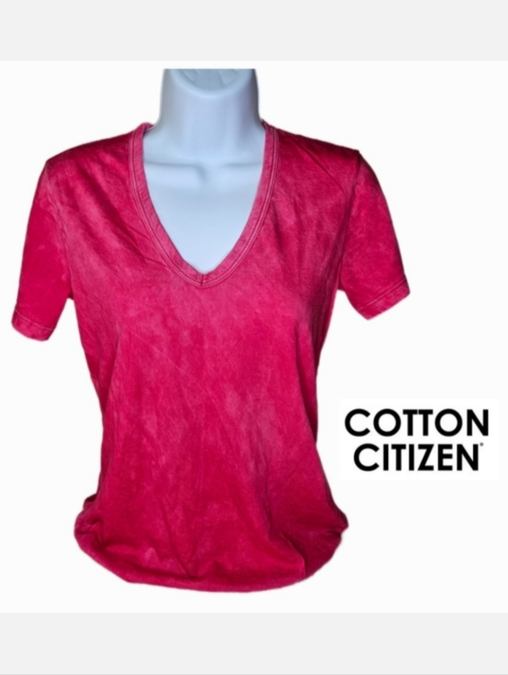 Nwt Cotton Citizen Women's V-Neck Short Sleeve Tee Vintage Pink Size Xs